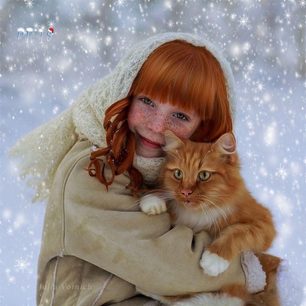 С рыжими девушками зимой