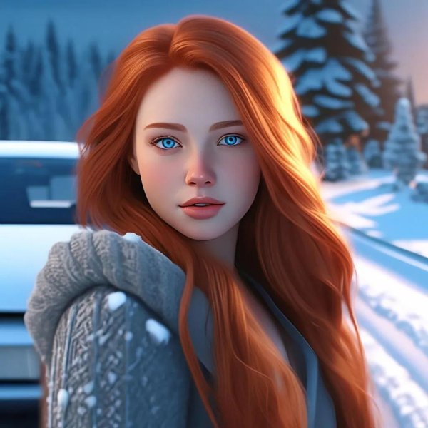 С рыжими девушками зимой