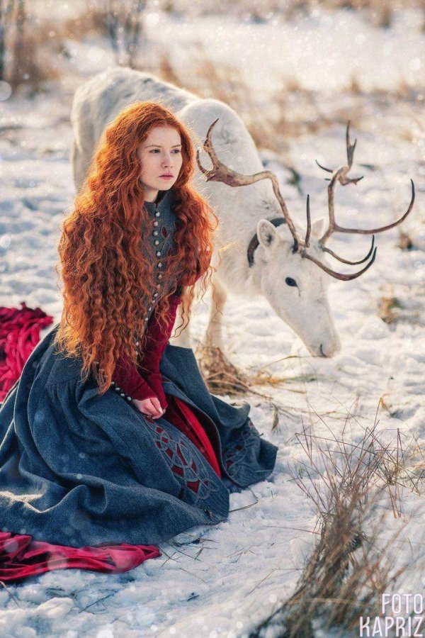 С рыжими девушками зимой