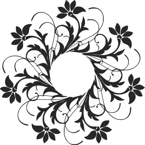цветочный орнамент трафарет