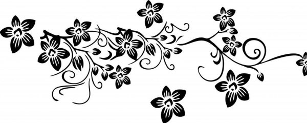 наклейка  цветок черный