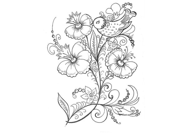 раскраска хохлома