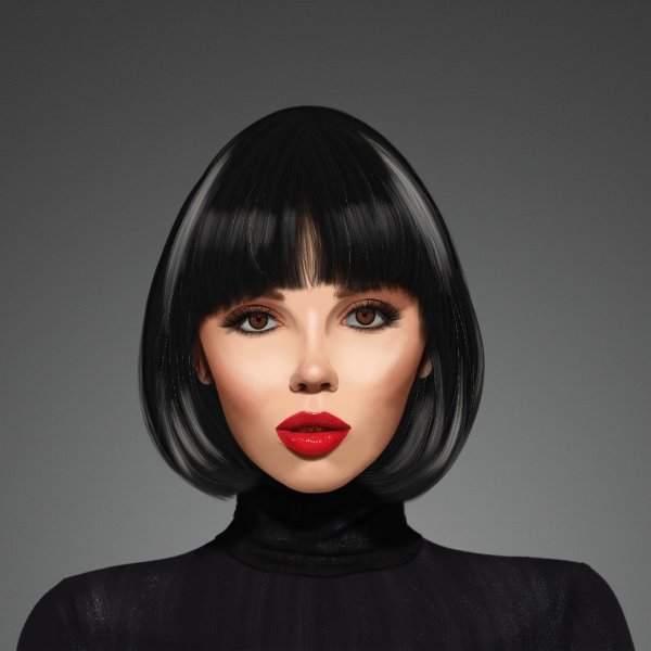 Девушка брюнетка с каре