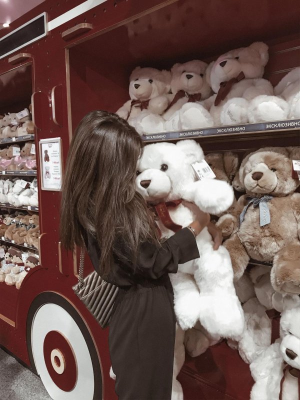 Девушка с мягкой игрушкой