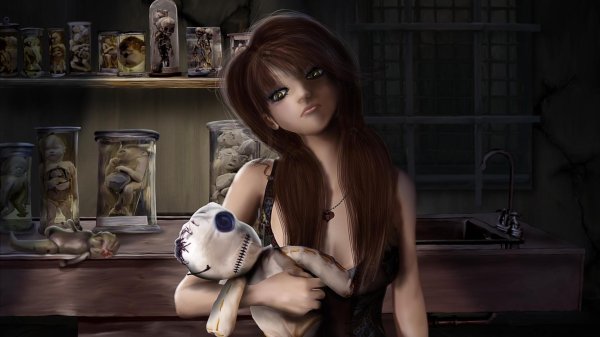 Девушка с мягкой игрушкой