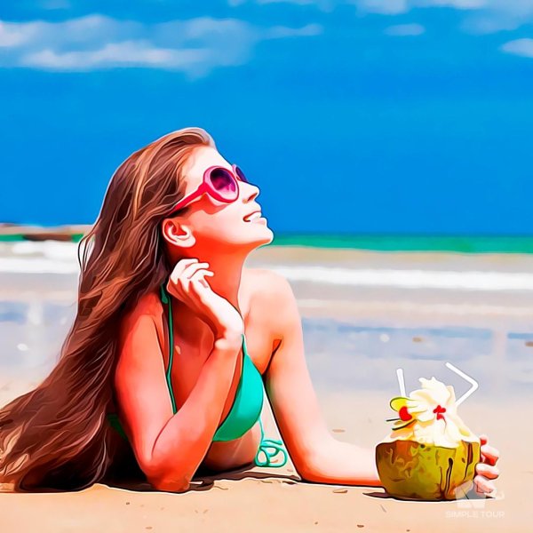 Отдых на море девушка