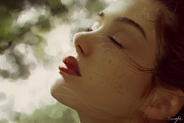 Девушка с закрытыми глазами