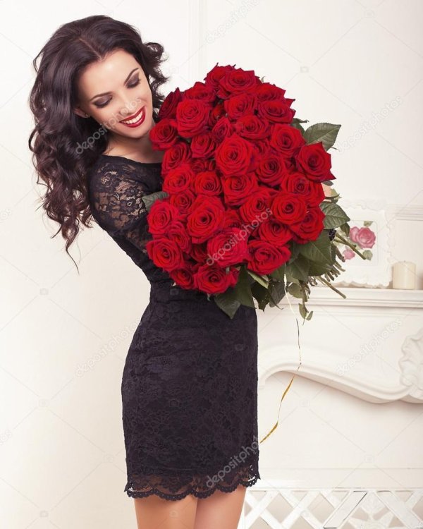 фотосессия с длинными розами