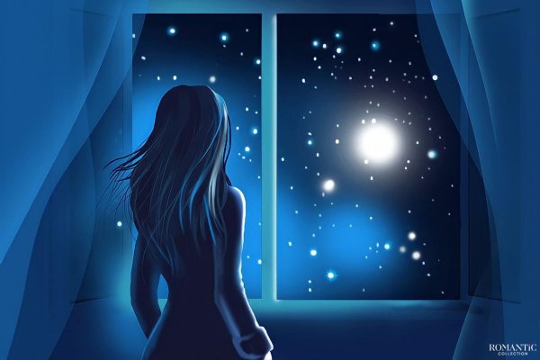 Девушка вечером у окна