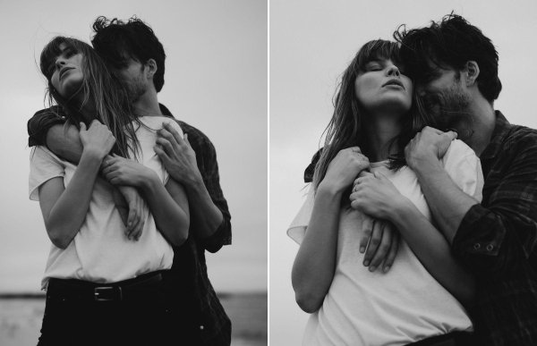 Парень и девушка черно белые