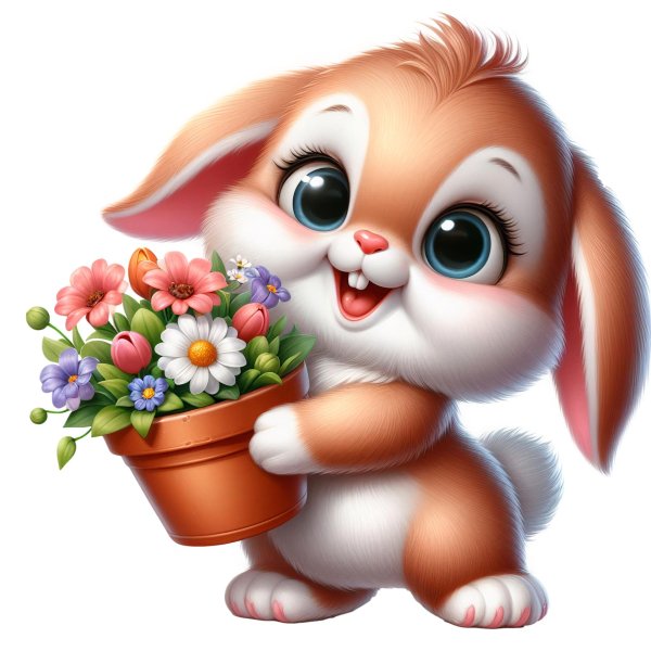 зайчик с букетом