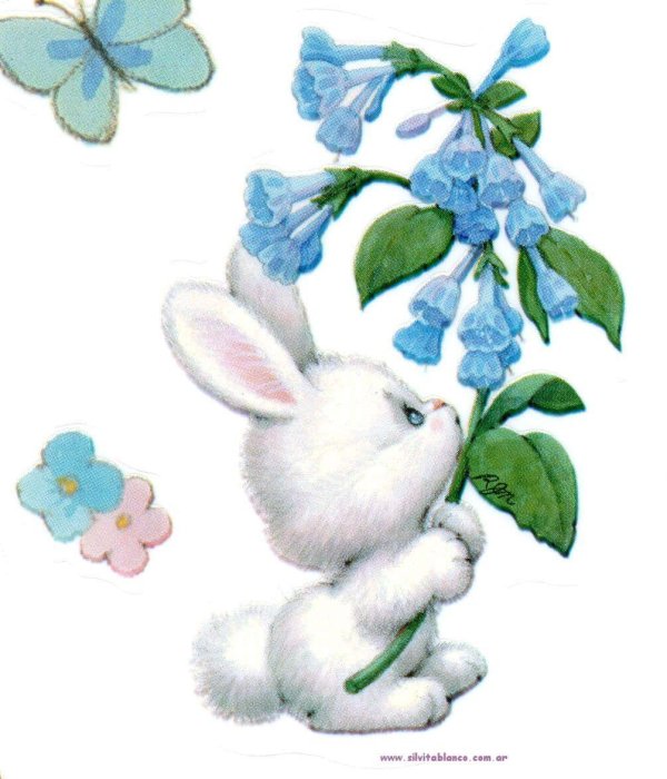 зайчик с цветочком