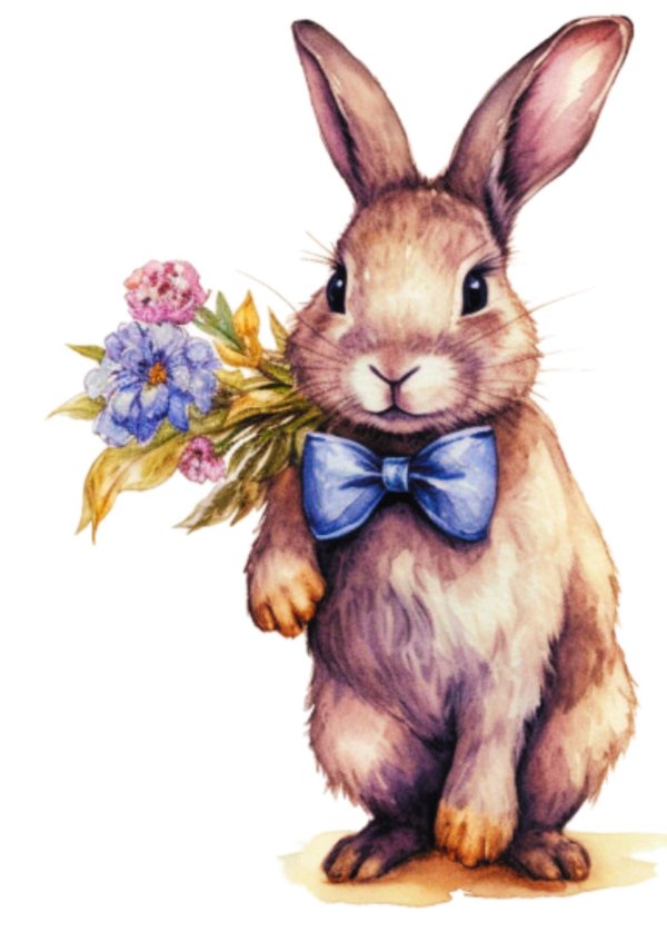 зайка с цветком