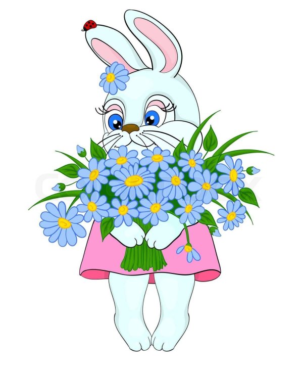 зайчик с букетом