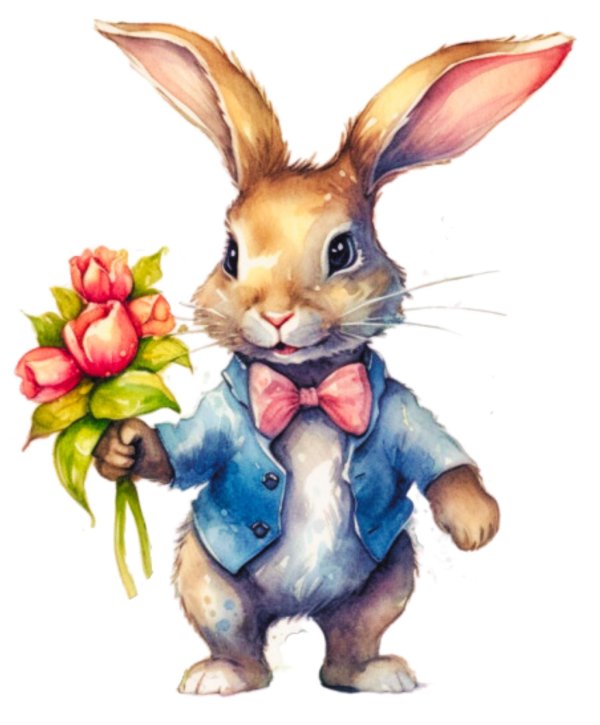 заяц арт цветы