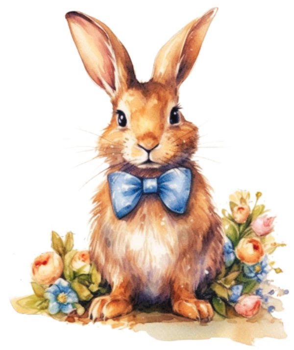 зайка с цветком