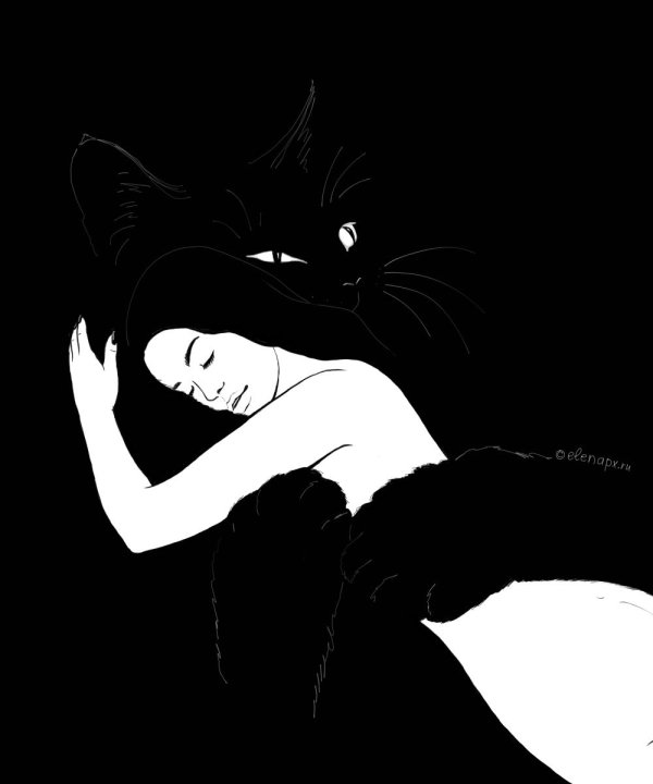 На аватарку девушка с кошкой