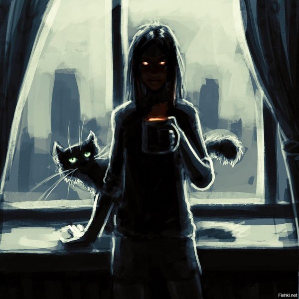 На аватарку девушка с кошкой