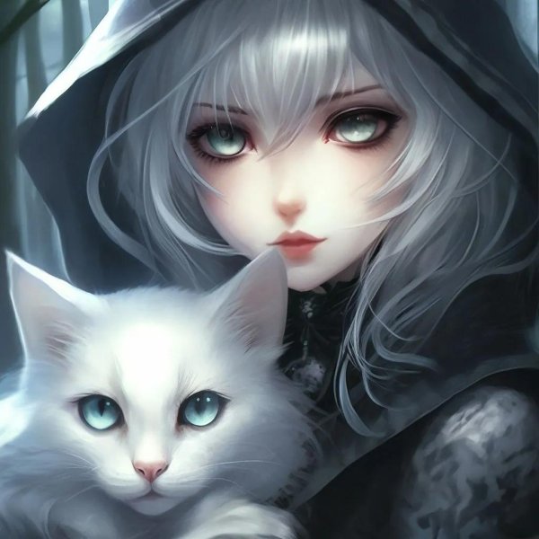 На аватарку девушка с кошкой