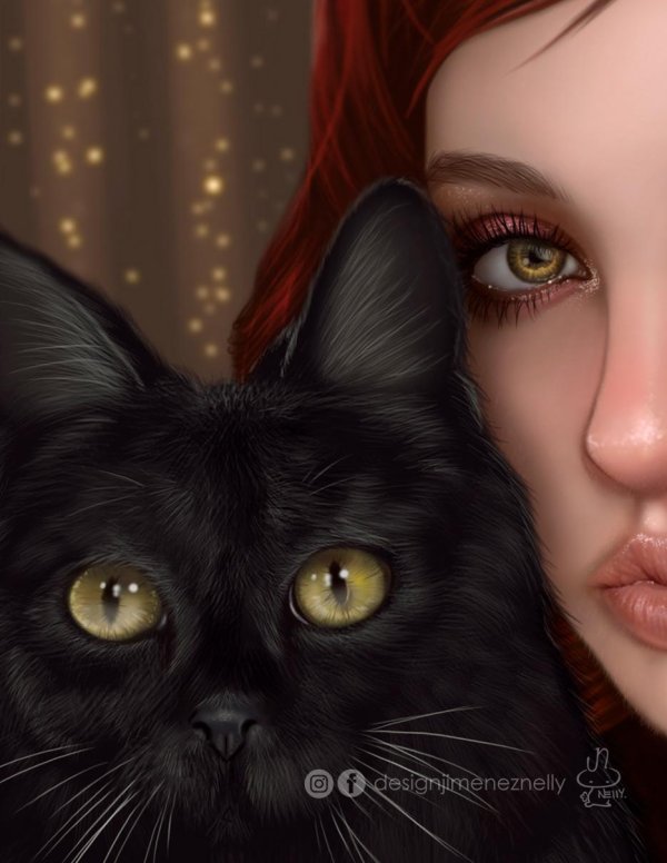 На аватарку девушка с кошкой