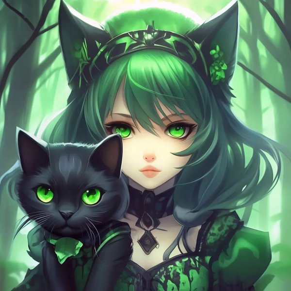 На аватарку девушка с кошкой