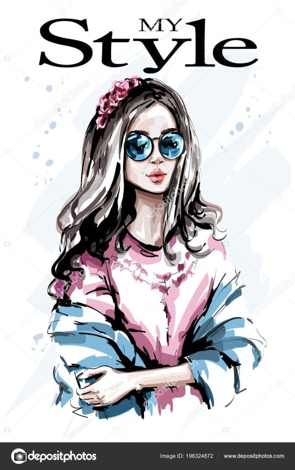 С девушками нарисованные с надписями