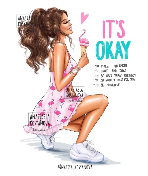 С девушками нарисованные с надписями