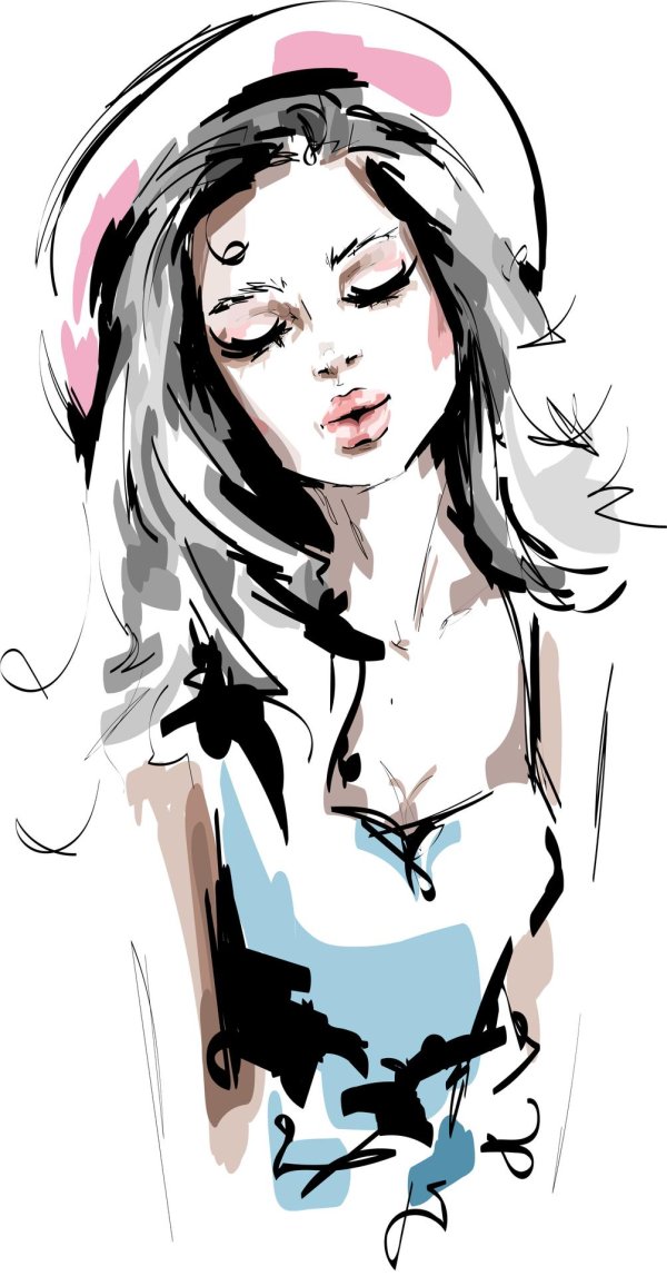 С девушками нарисованные с надписями