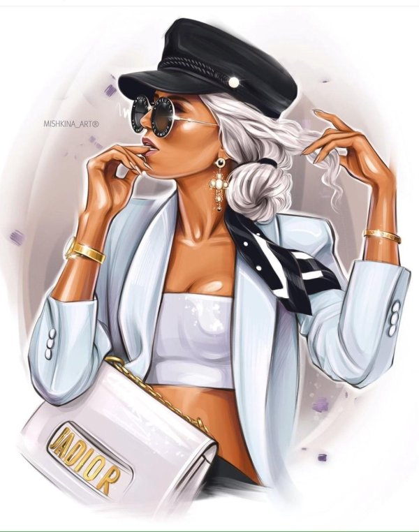 С девушками нарисованные с надписями