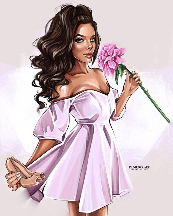 С девушками нарисованные с надписями