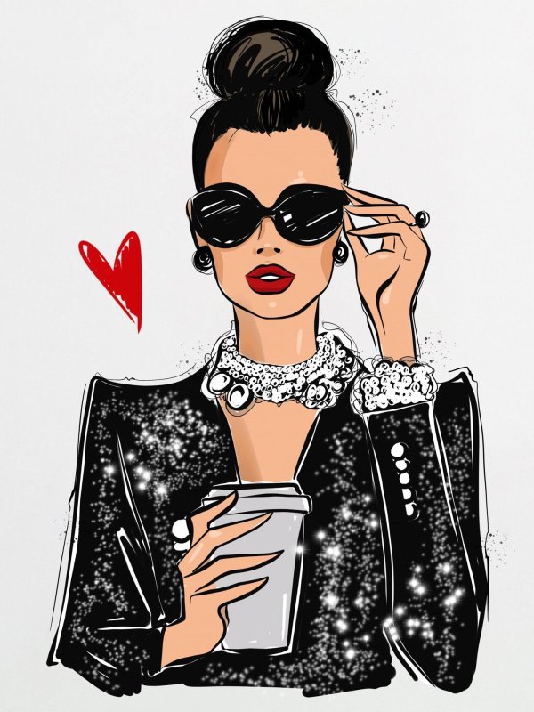 С девушками нарисованные с надписями