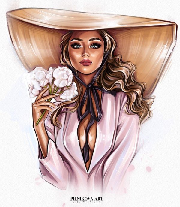 С девушками нарисованные с надписями