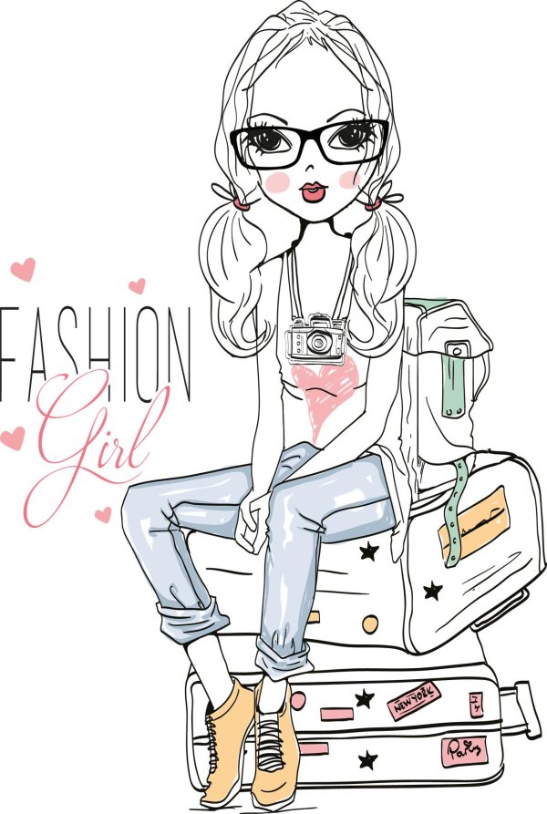 С девушками нарисованные с надписями