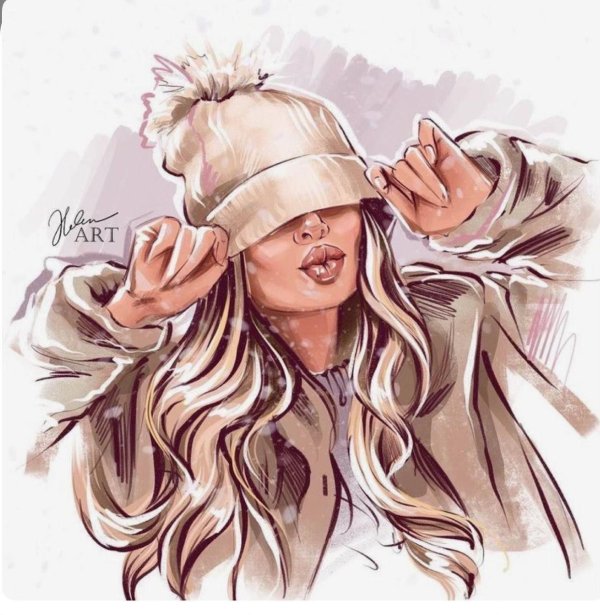 С девушками нарисованные с надписями