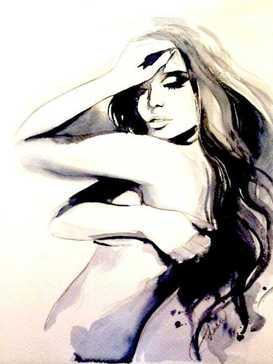 С девушками нарисованные с надписями