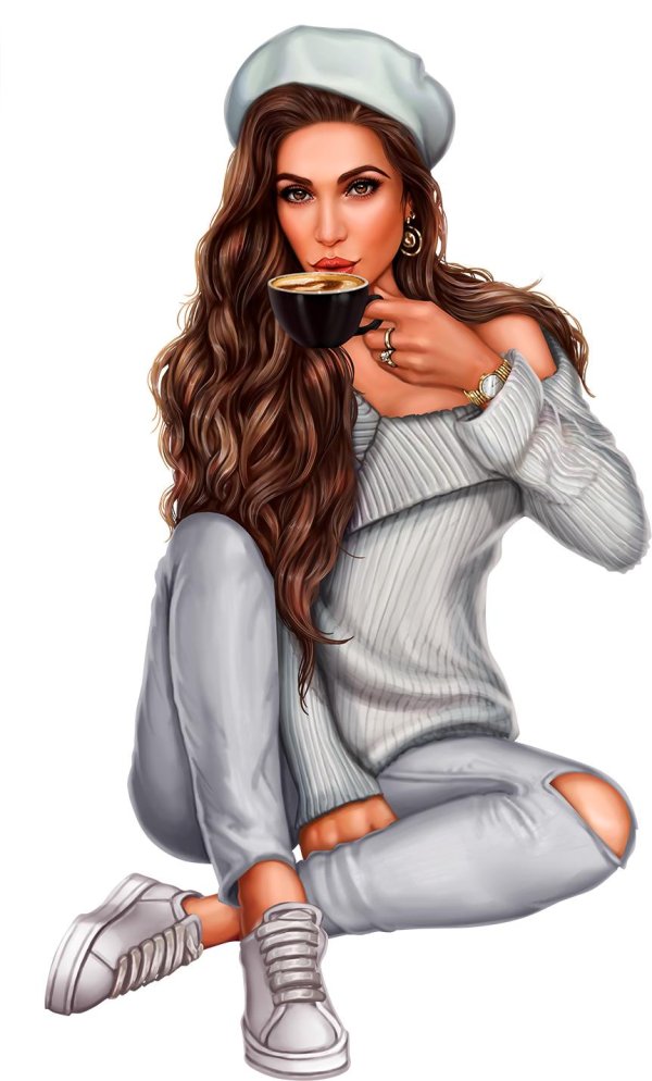 С девушками нарисованные с надписями