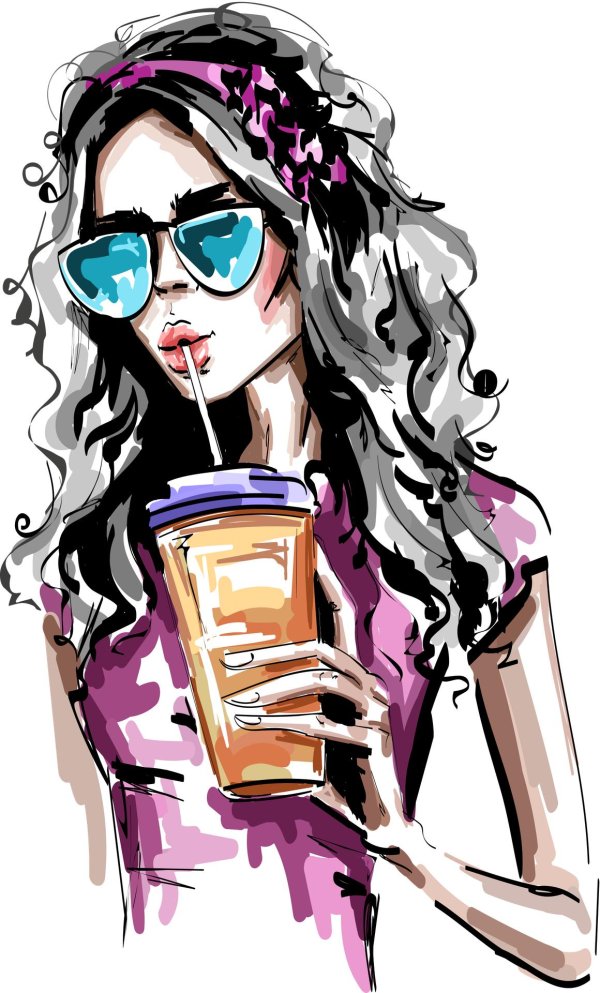 С девушками нарисованные с надписями