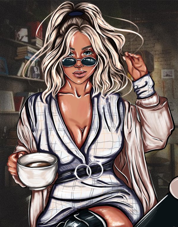 С девушками нарисованные с надписями