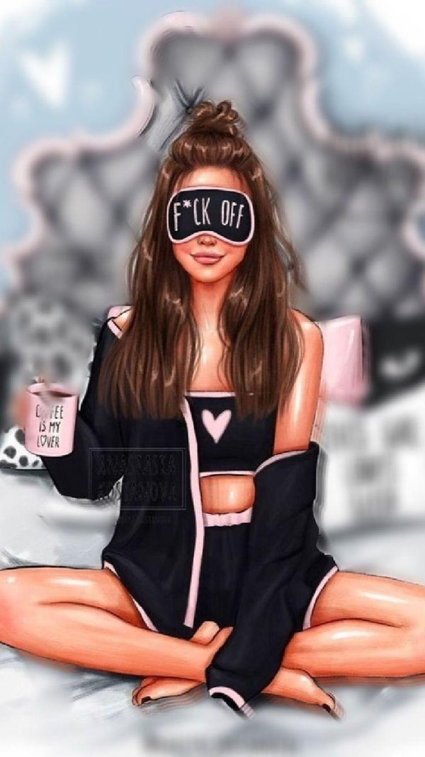 С девушками нарисованные с надписями