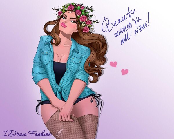 С девушками нарисованные с надписями