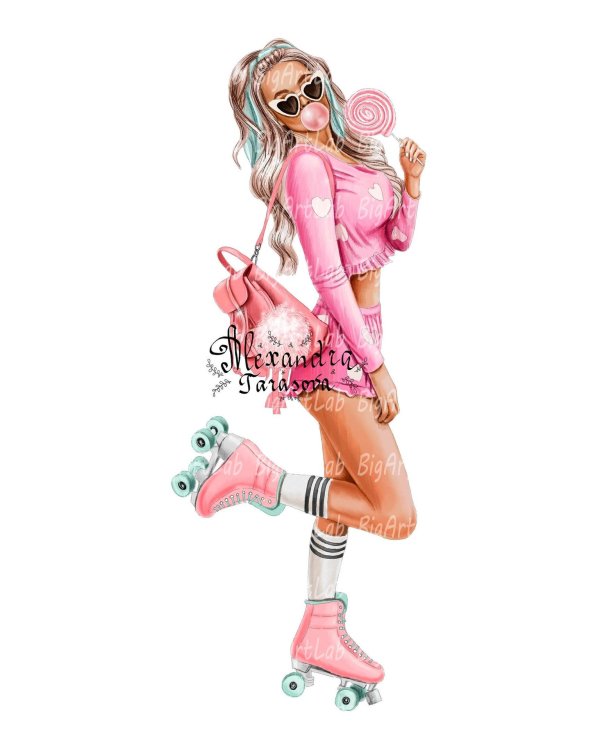 С девушками нарисованные с надписями