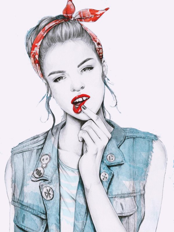 С девушками нарисованные с надписями