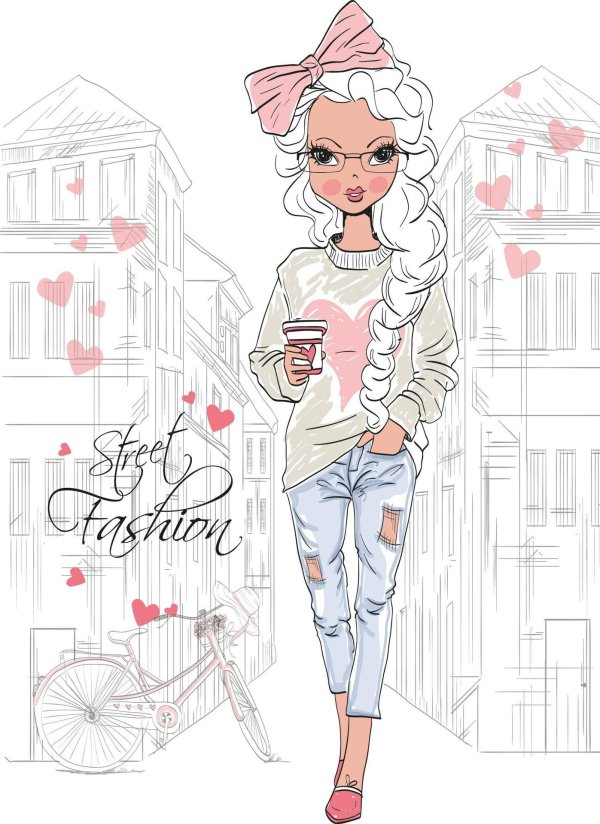 С девушками нарисованные с надписями