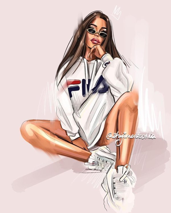 С девушками нарисованные с надписями