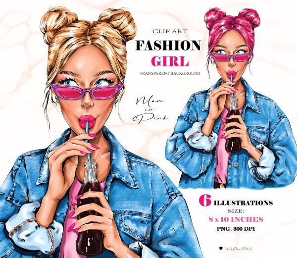 С девушками нарисованные с надписями