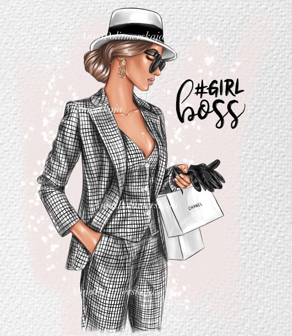 С девушками нарисованные с надписями