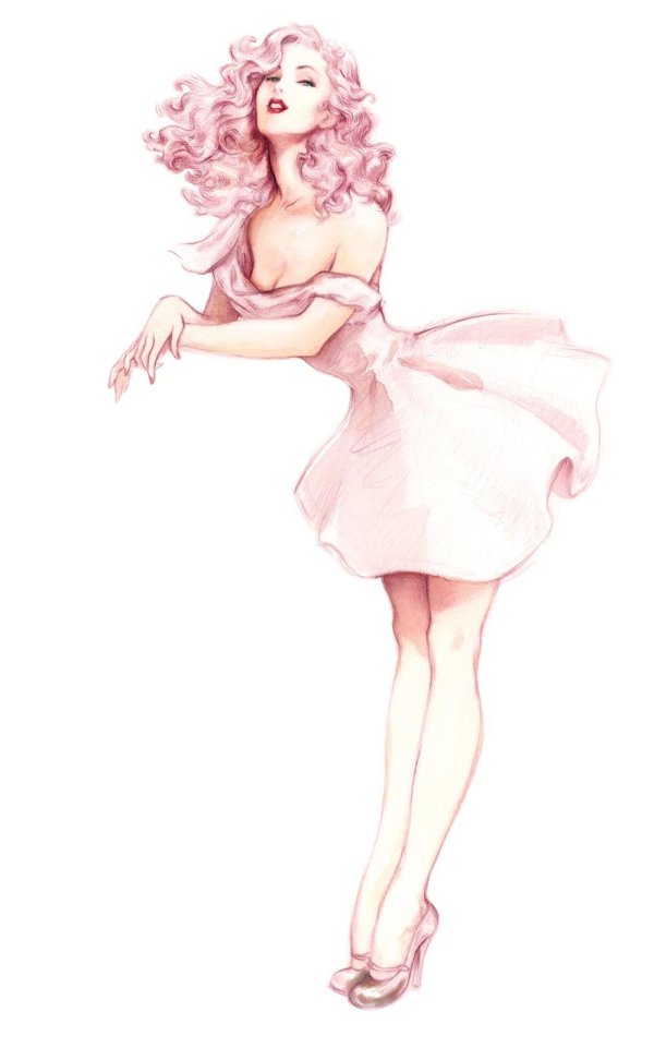 С девушками нарисованные с надписями