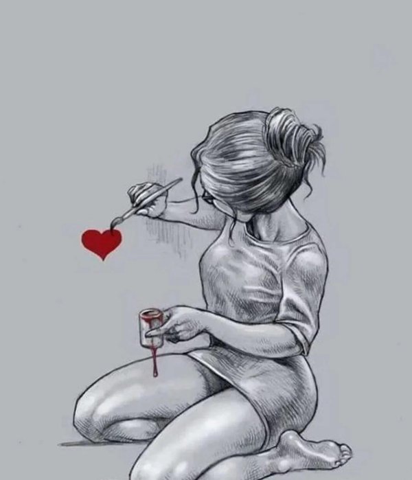 С девушками нарисованные с надписями