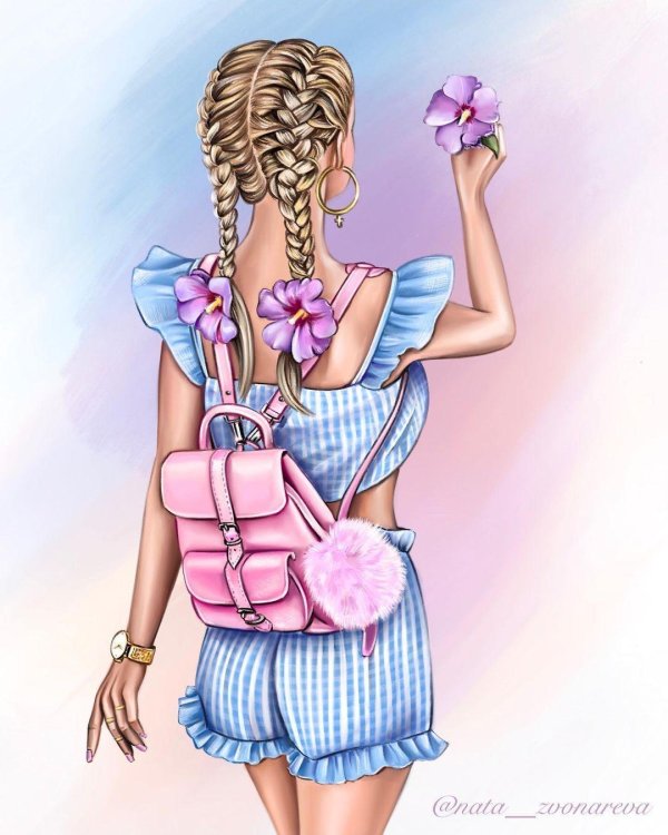 С девушками нарисованные с надписями