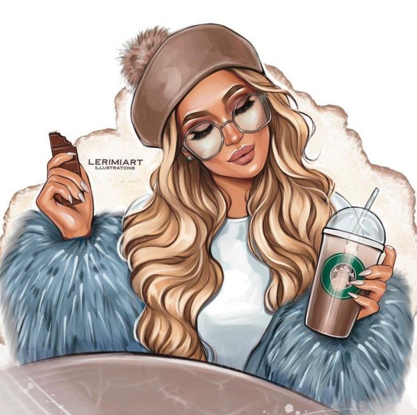 С девушками нарисованные с надписями